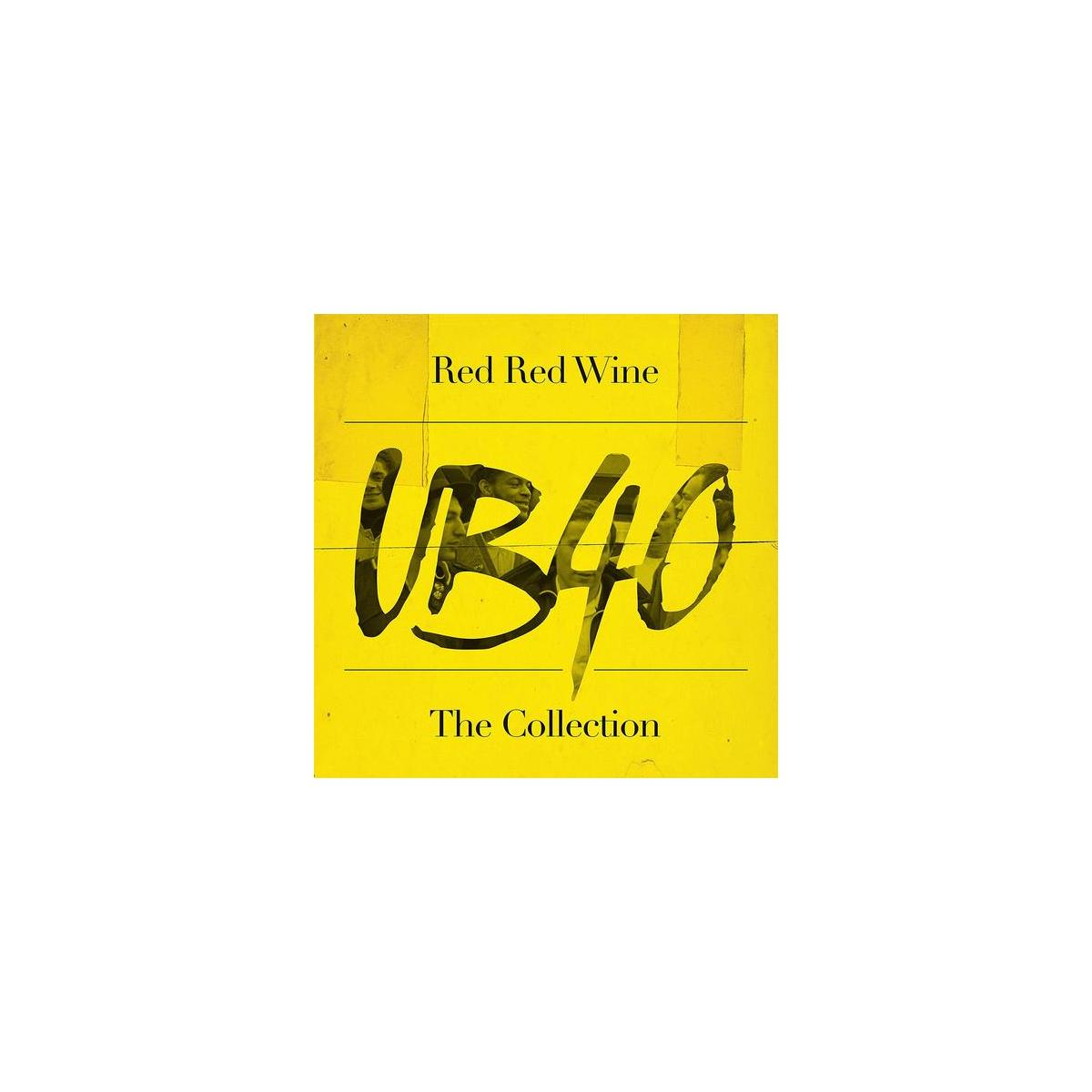 Copertina gialla dell'album per UB40, collezione 'Red Red Wine'. Il logo UB40 è nero.