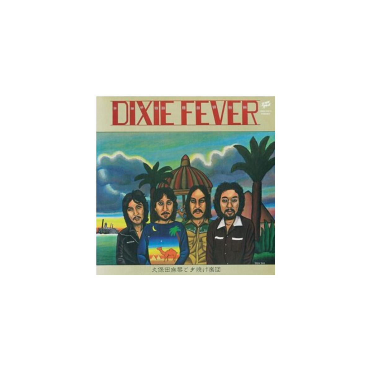 Pochette de l'album 'Dixie Fever' par le groupe, quatre hommes devant un paysage.