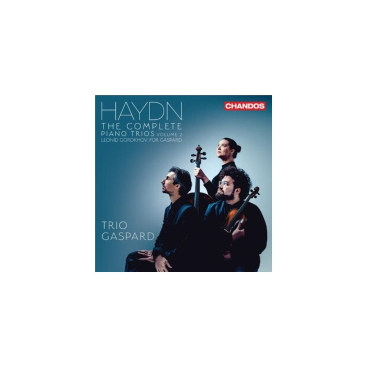 Copertina dell'album 'Haydn: The Complete Piano Trios' con tre musicisti, un violoncello e un violino.
