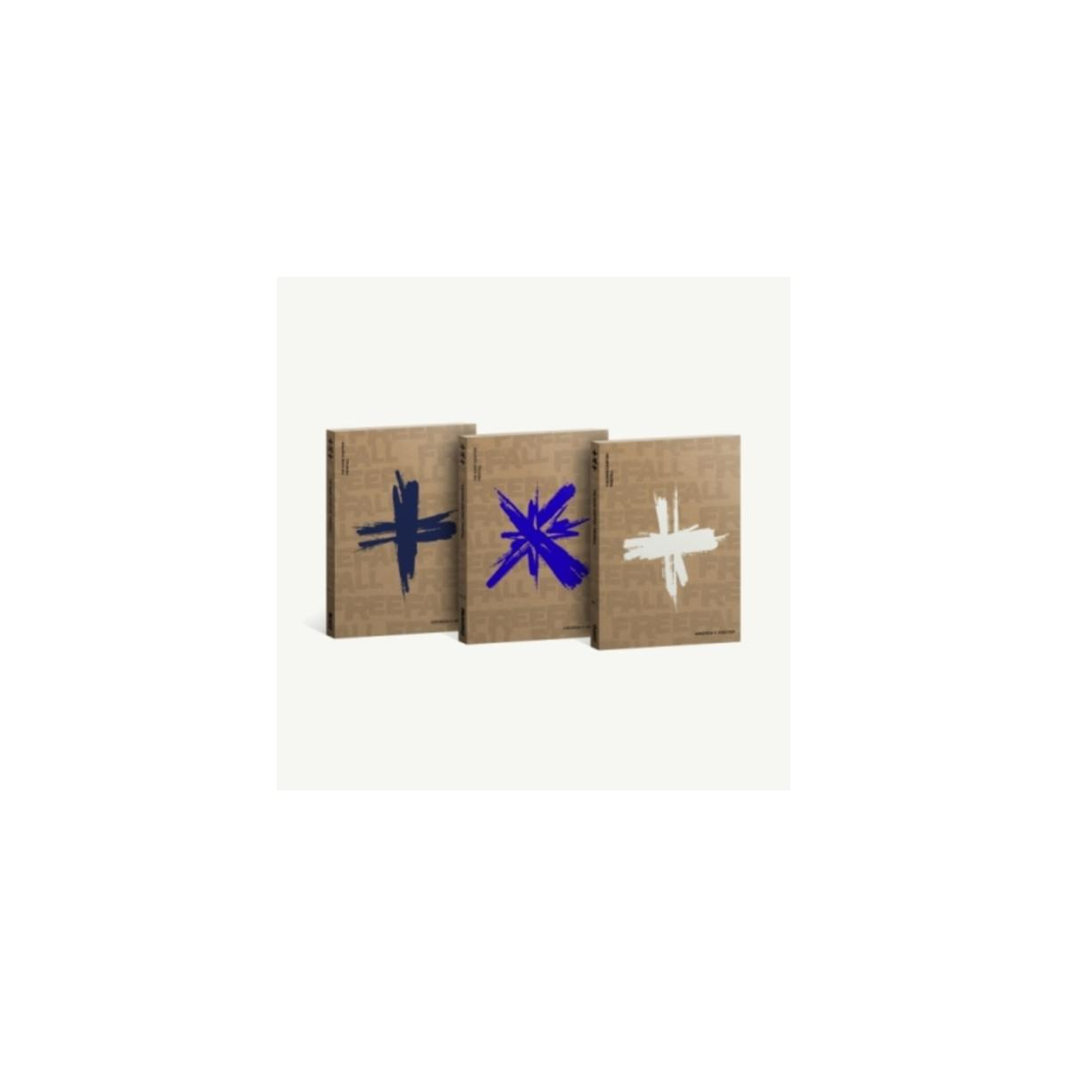 Pochette d'album : Trois pochettes d'album marron avec des symboles bleus et blancs.