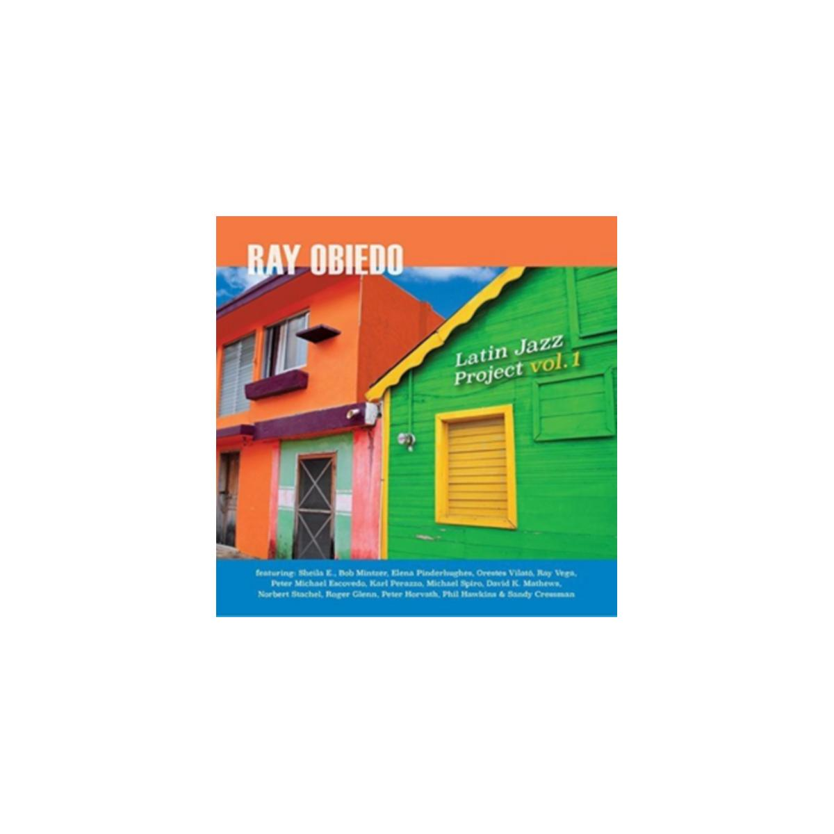 Gebouwen met kleurrijke muren. Tekst: Latin Jazz Project vol. 1, Ray Obiedo en namen.