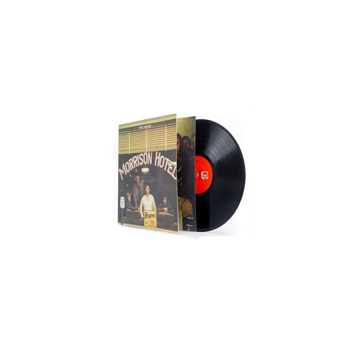 Het album Morrison Hotel van The Doors. Vinylplaat is zichtbaar. Cover toont de band.