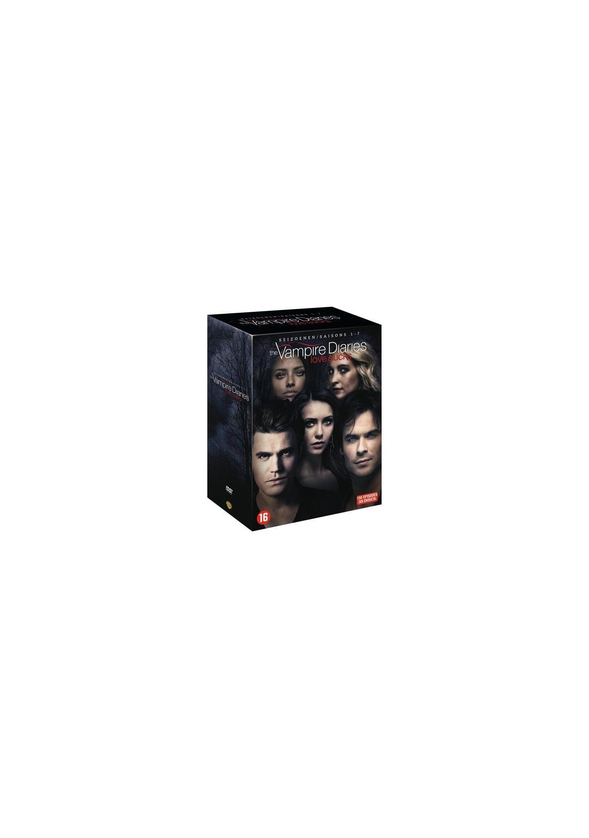 Coffret DVD de The Vampire Diaries avec six personnes sur la couverture.