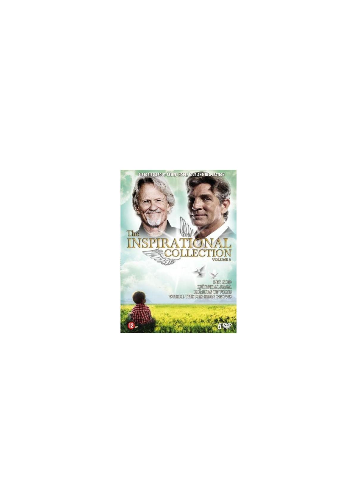 Couverture DVD : The Inspirational Collection. Deux visages d'hommes, un garçon dans un champ et un oiseau.