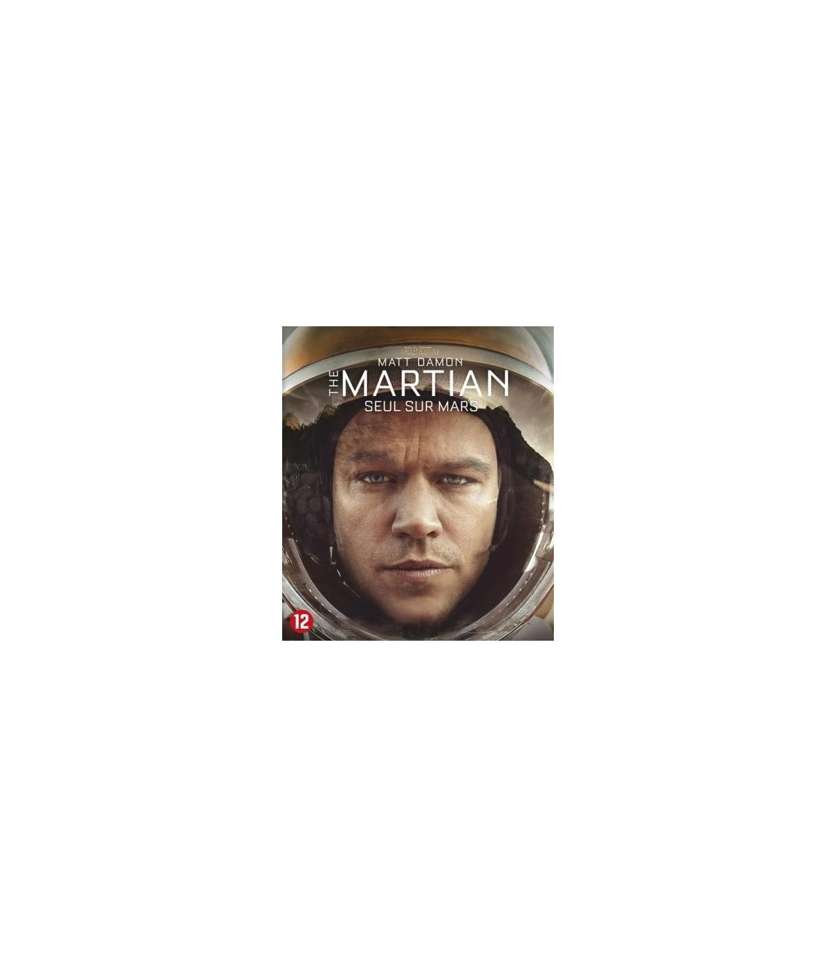 Couverture DVD de 'Seul sur Mars', avec Matt Damon dans un casque spatial.