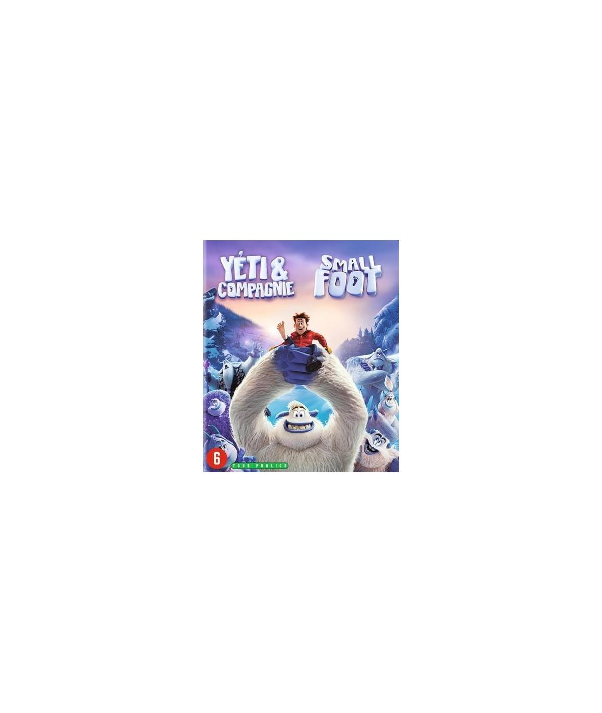 DVD-hoes van Smallfoot. Een Yeti houdt een man vast. De titel is in het Frans.