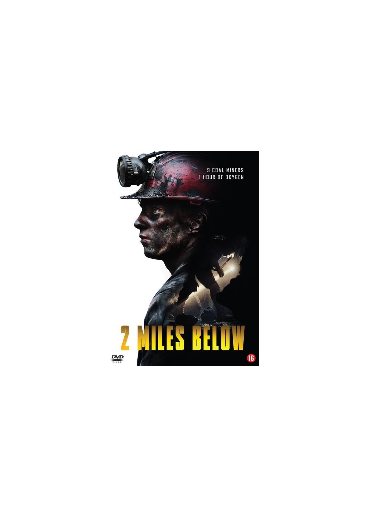 Filmcover: Mijnwerker met helm. Titel: '2 Miles Below'.