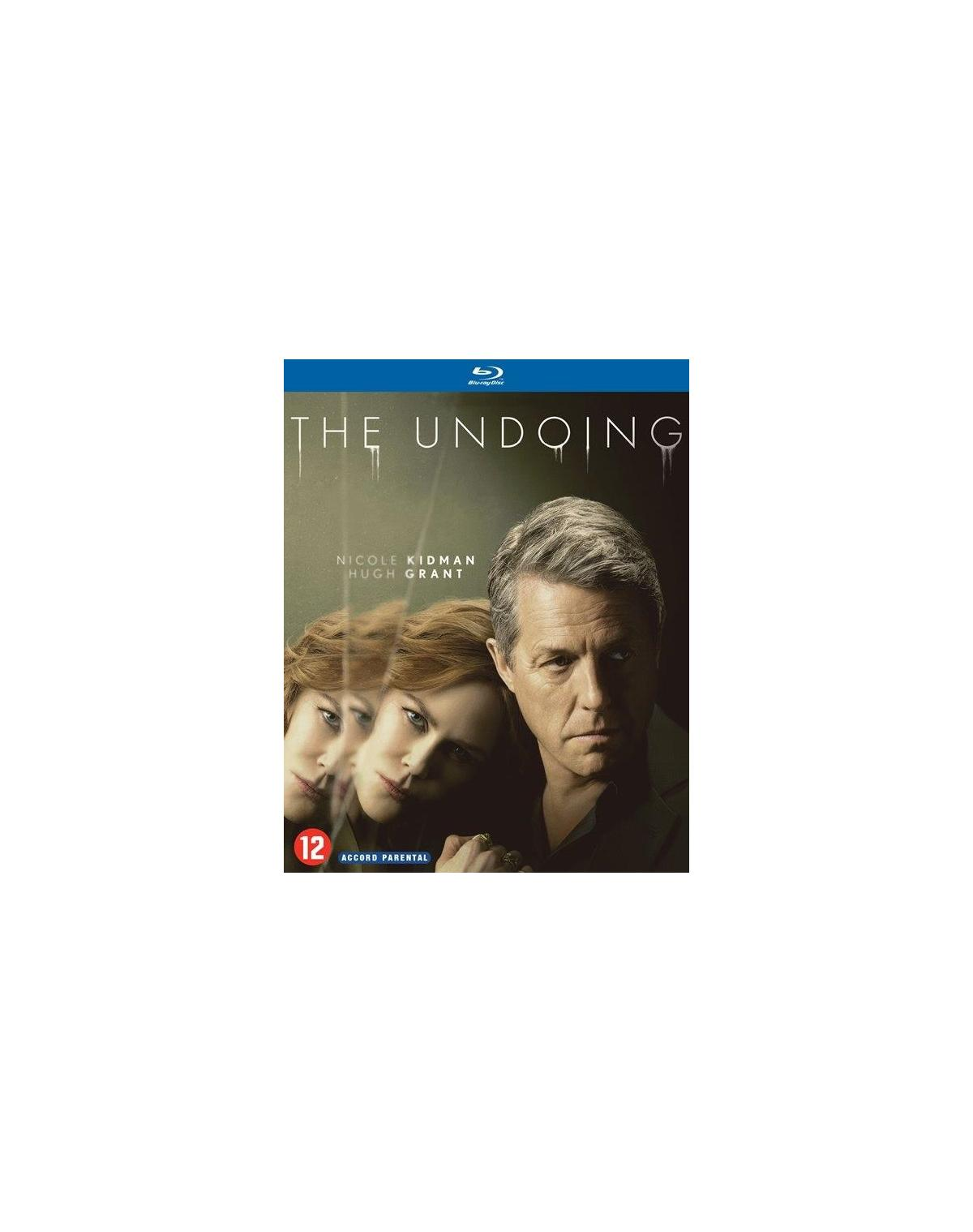 Couverture du film 'The Undoing'. Nicole Kidman et Hugh Grant sont les personnages principaux. Une femme est en arrière-plan.