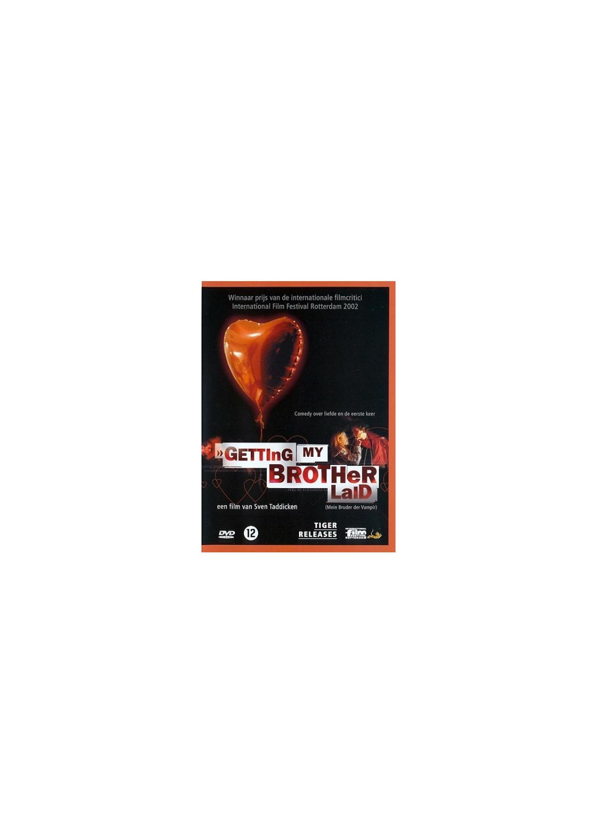 Filmposter voor 'Getting My Brother Laid'. Toont een rode ballon en twee mensen.