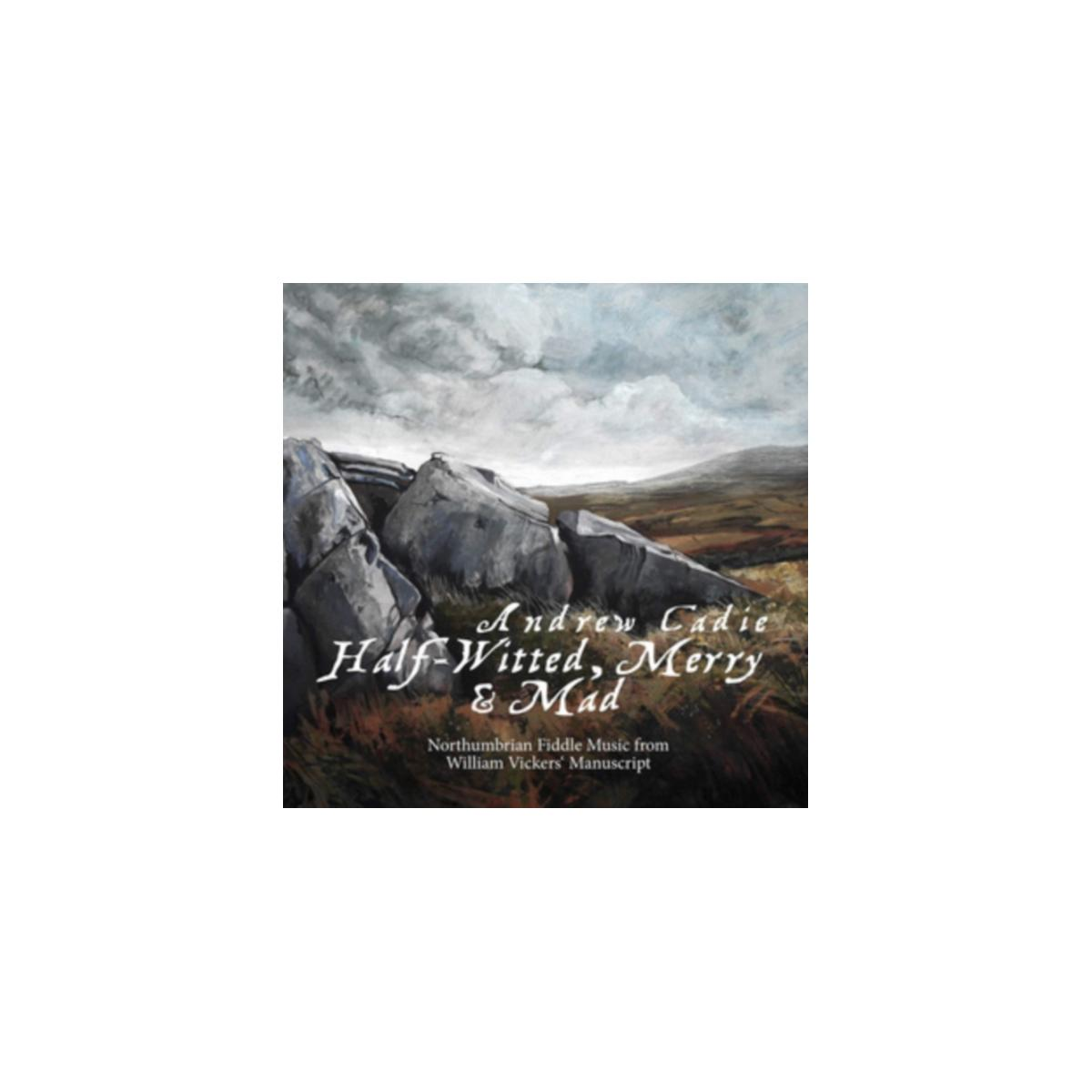 Albumhoes. Een landschap met rotsen, titel 'Half-Witted, Merry & Mad'.