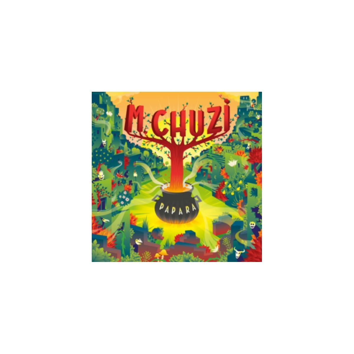 Pochette de l'album de M. CHUZI - PAPARA, avec une illustration vibrante et colorée d'un arbre et d'un pot.