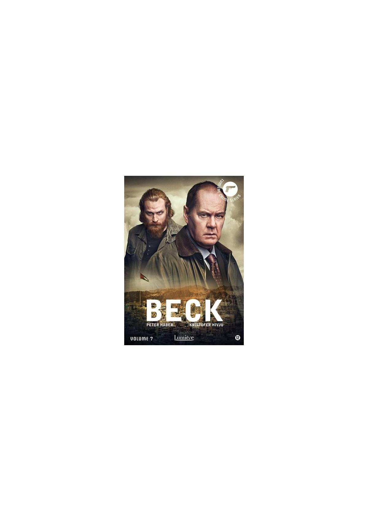 DVD-hoes met twee mannen en de titel Beck. De achtergrond is een wazige afbeelding.