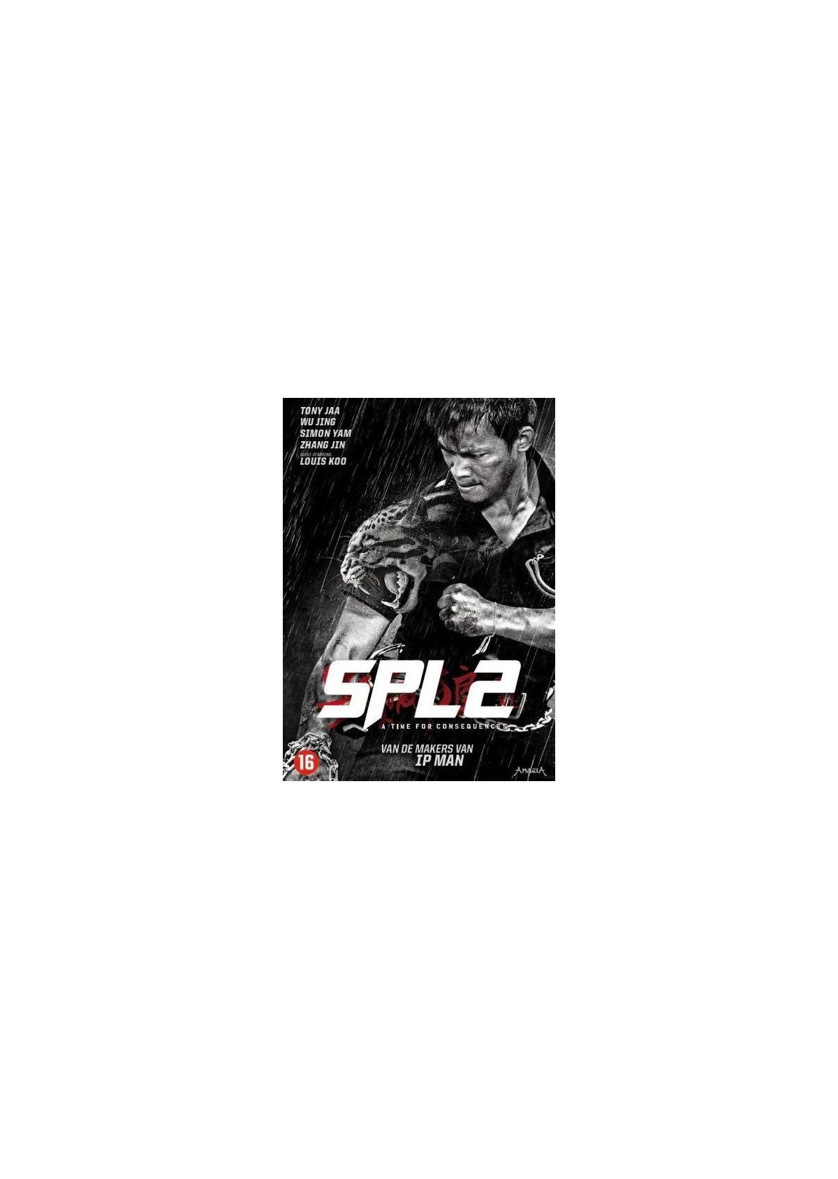 Jaquette DVD, un homme en posture de combat, titre SPL2.