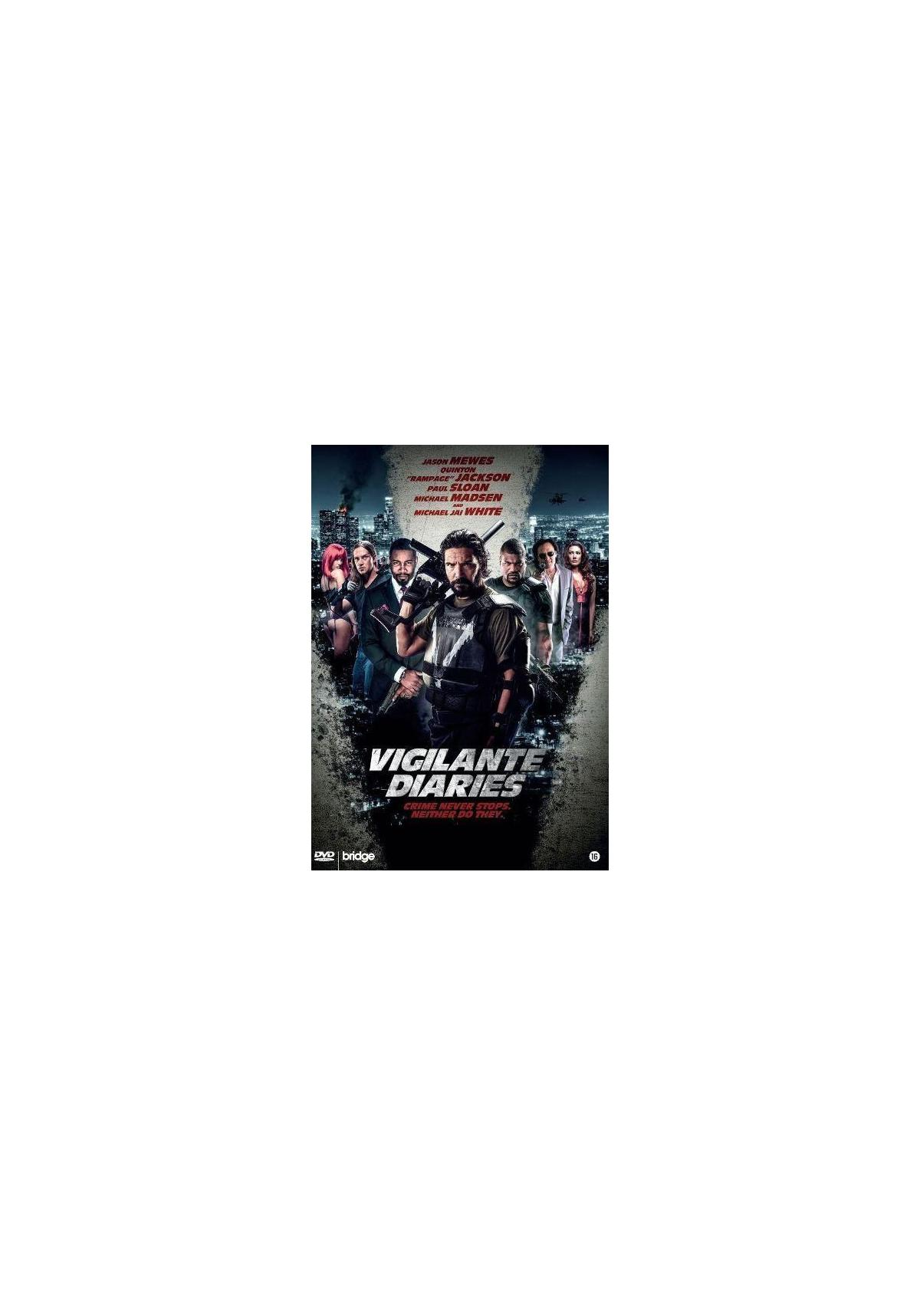 Pochette de DVD pour 'Vigilante Diaries' avec un groupe de personnes et le titre.