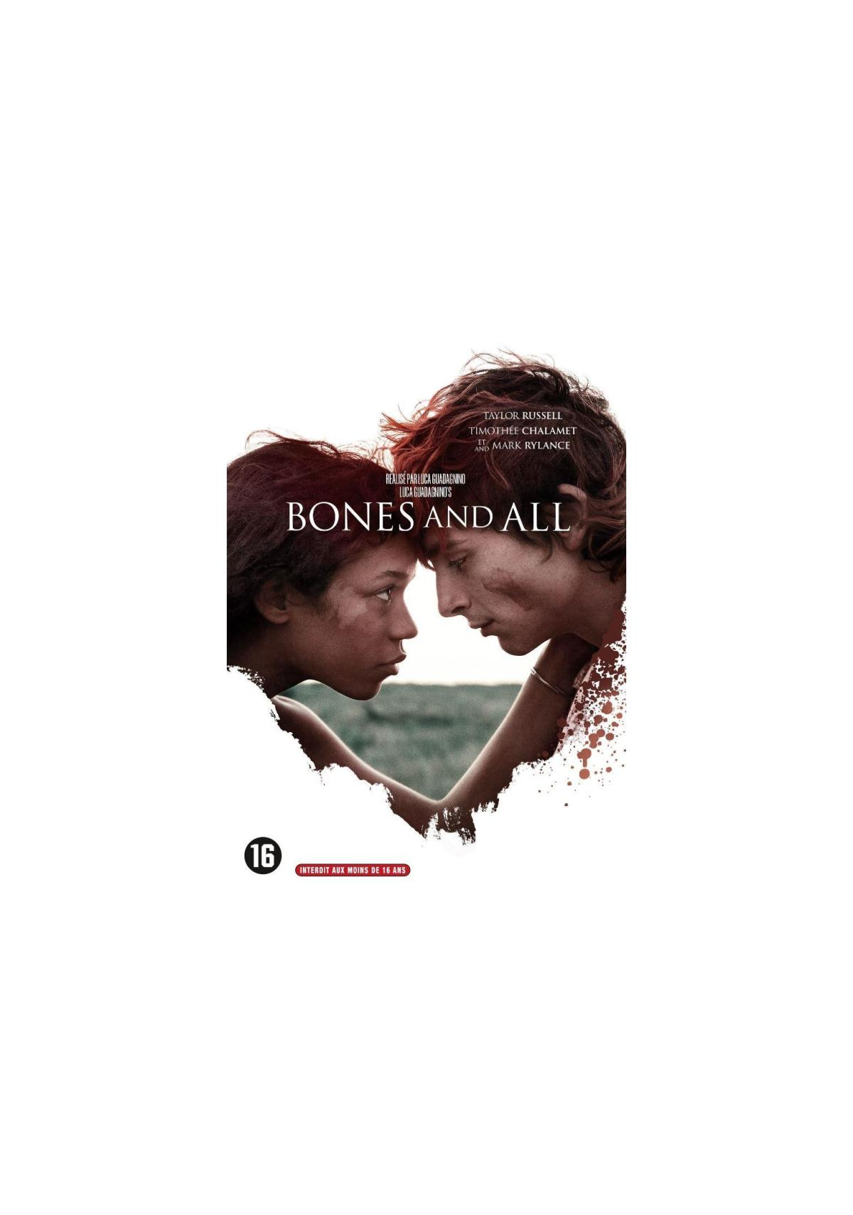 Couverture du DVD Bones and All. Deux personnes se font face, en gros plan, se regardant.