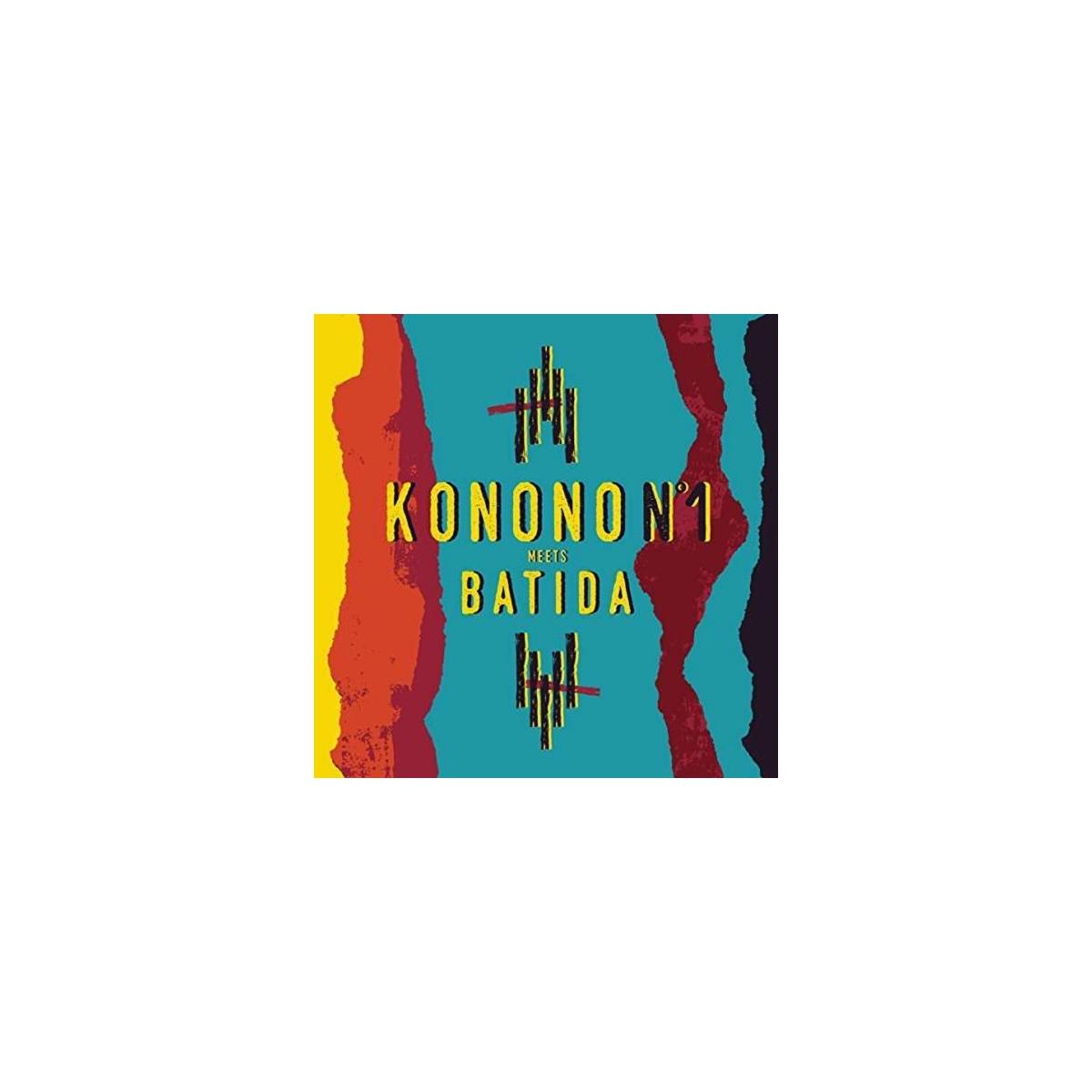 Albumcover. Tekst over abstracte kleuren. Geel, blauw, groen en zwart.