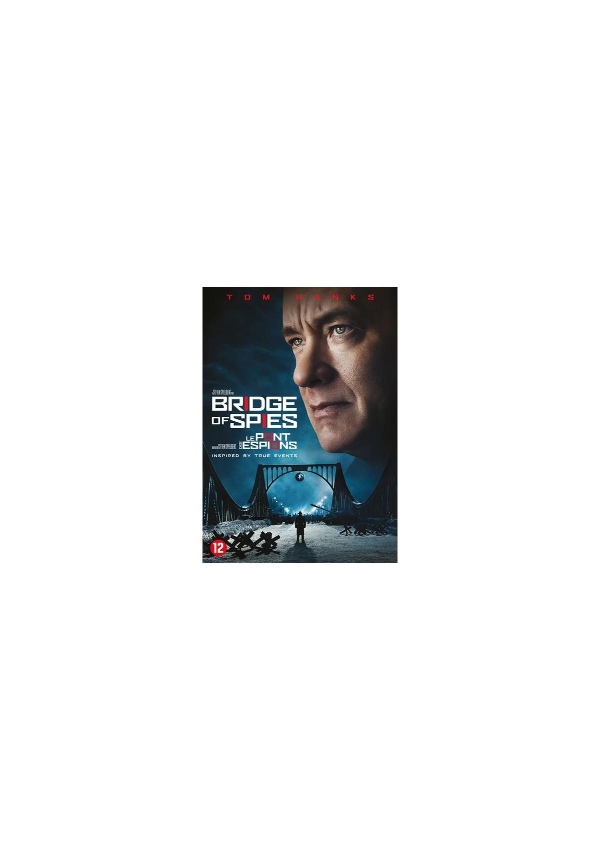 Couverture DVD de 'Le Pont des Espions'. Le visage de Tom Hanks est proéminent. Une image de pont en arrière-plan.