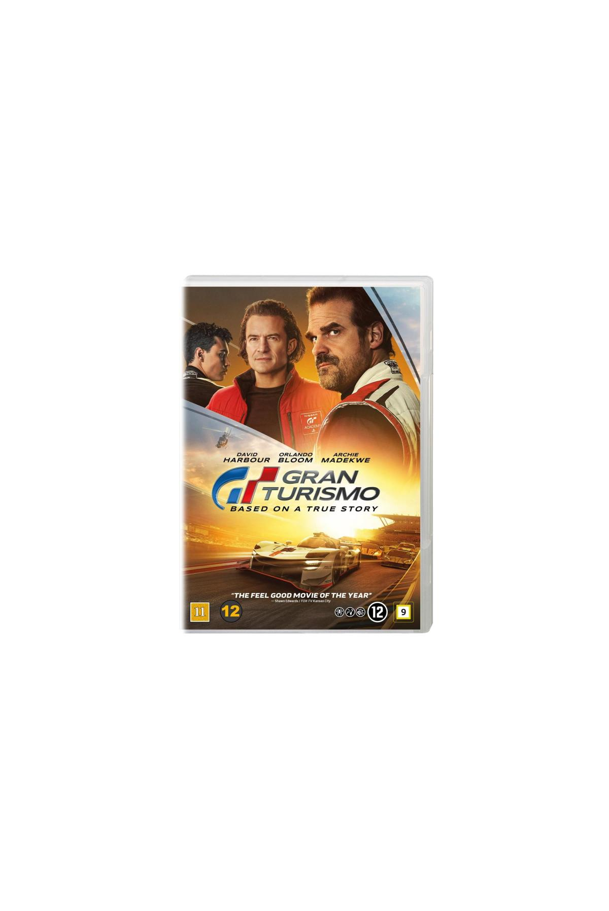 Affiche du film : 'Gran Turismo', avec des acteurs et une voiture de course.