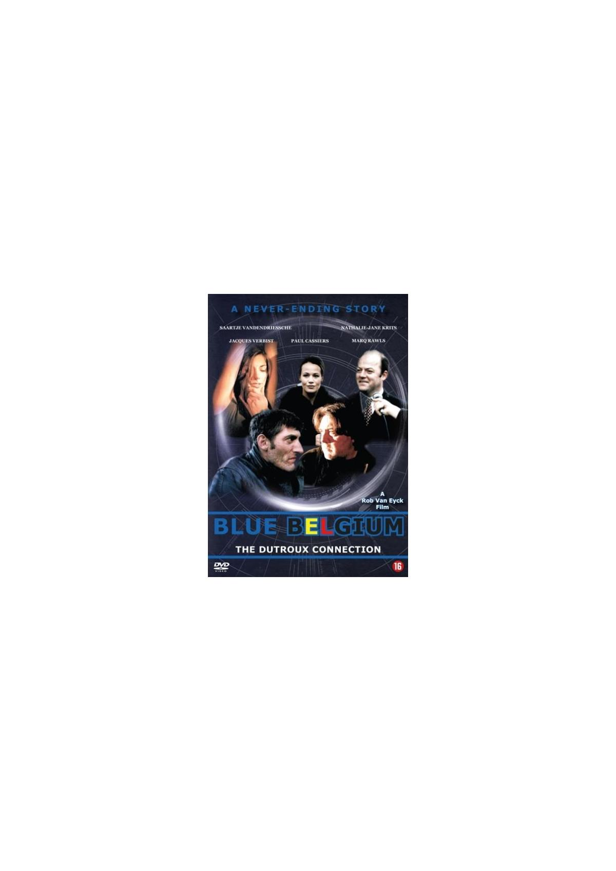 Affiche du film 'Blue Belgium', avec des acteurs et le titre.