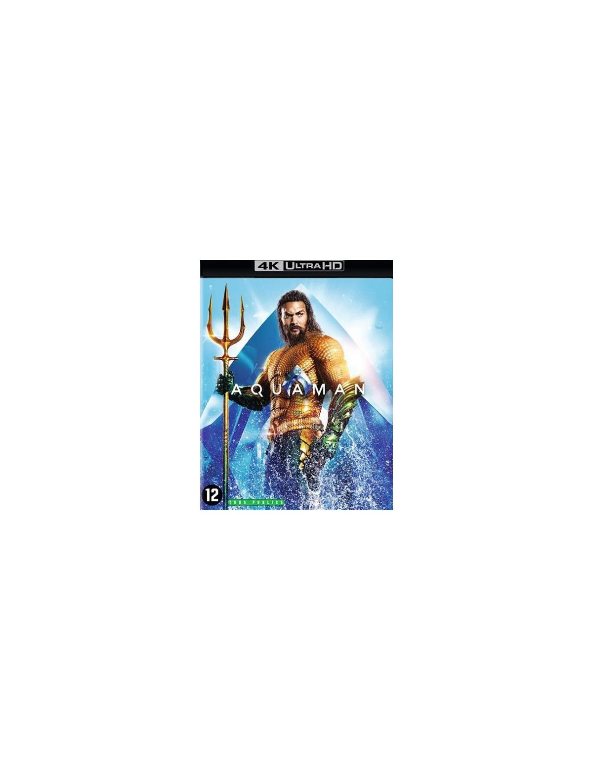 Filmposter: Een man met een drietand, getiteld "AQUAMAN".