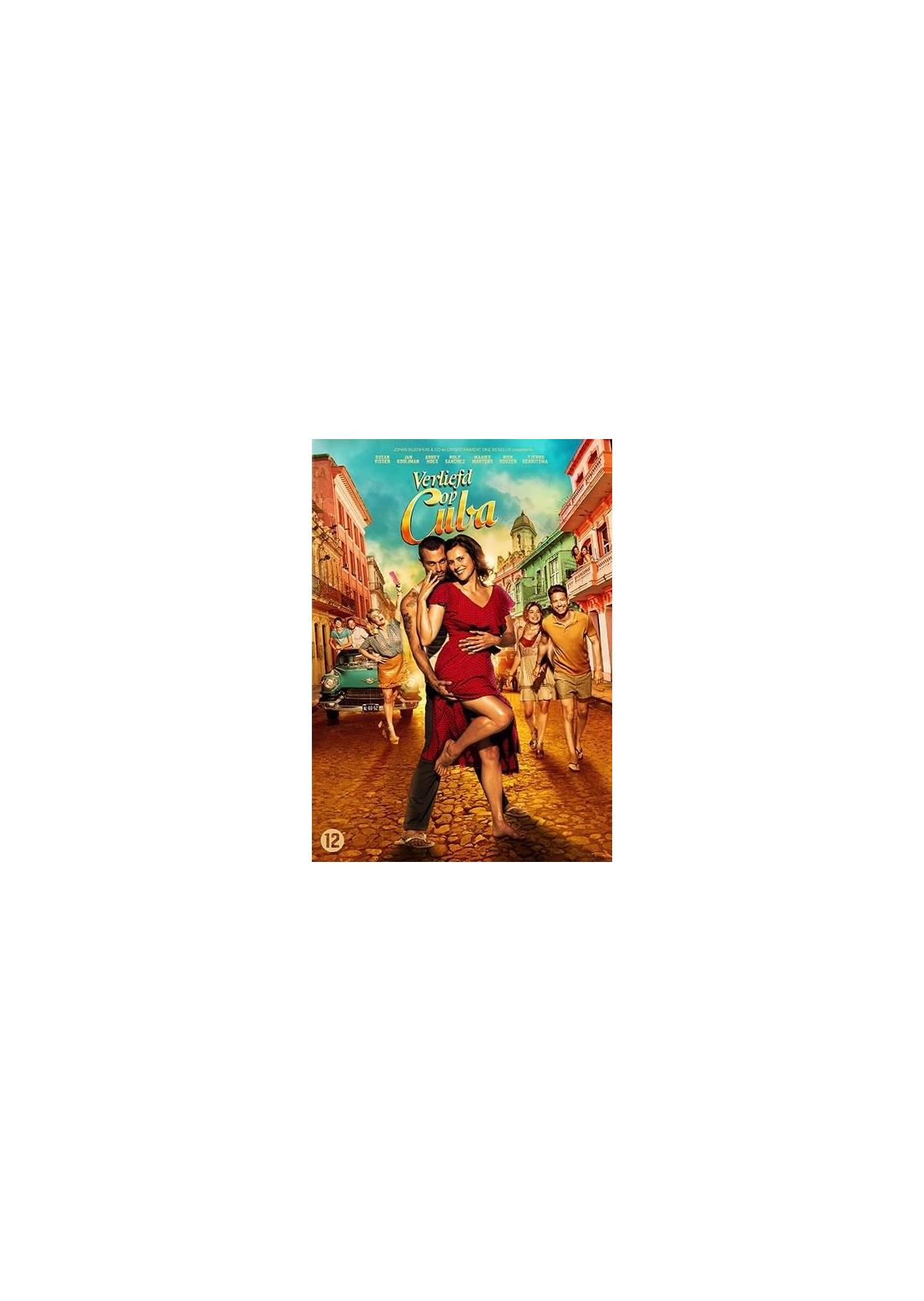Couverture du film : Un couple dans une scène de rue, titre "Verliebt in Cuba".