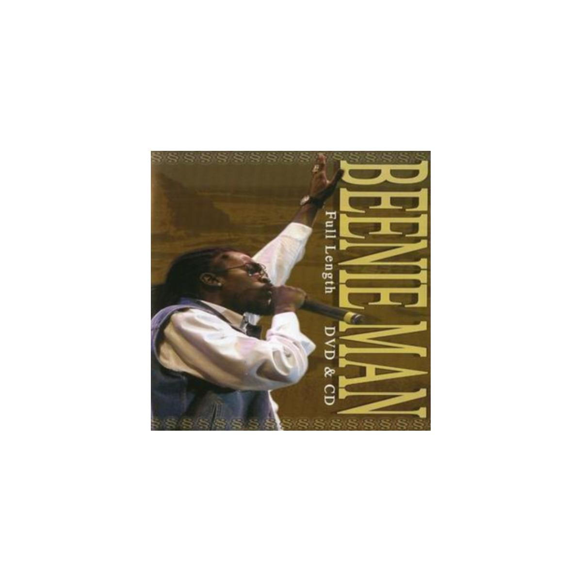 Pochette de l'album : Beenie Man, DVD et CD complets. Homme avec les mains levées, tenant un micro.