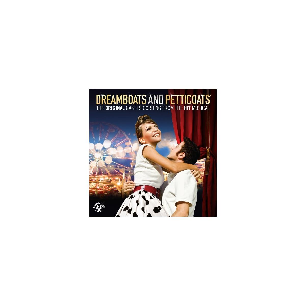 Albumhoes van een musical, een man en een vrouw glimlachen. Op de achtergrond staat een reuzenrad.