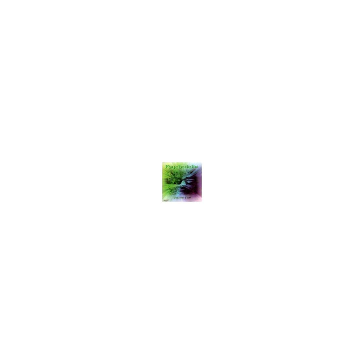 Pochette d'album : Titre Psychedelia, fond vert et violet. Texte : Psychedelia.