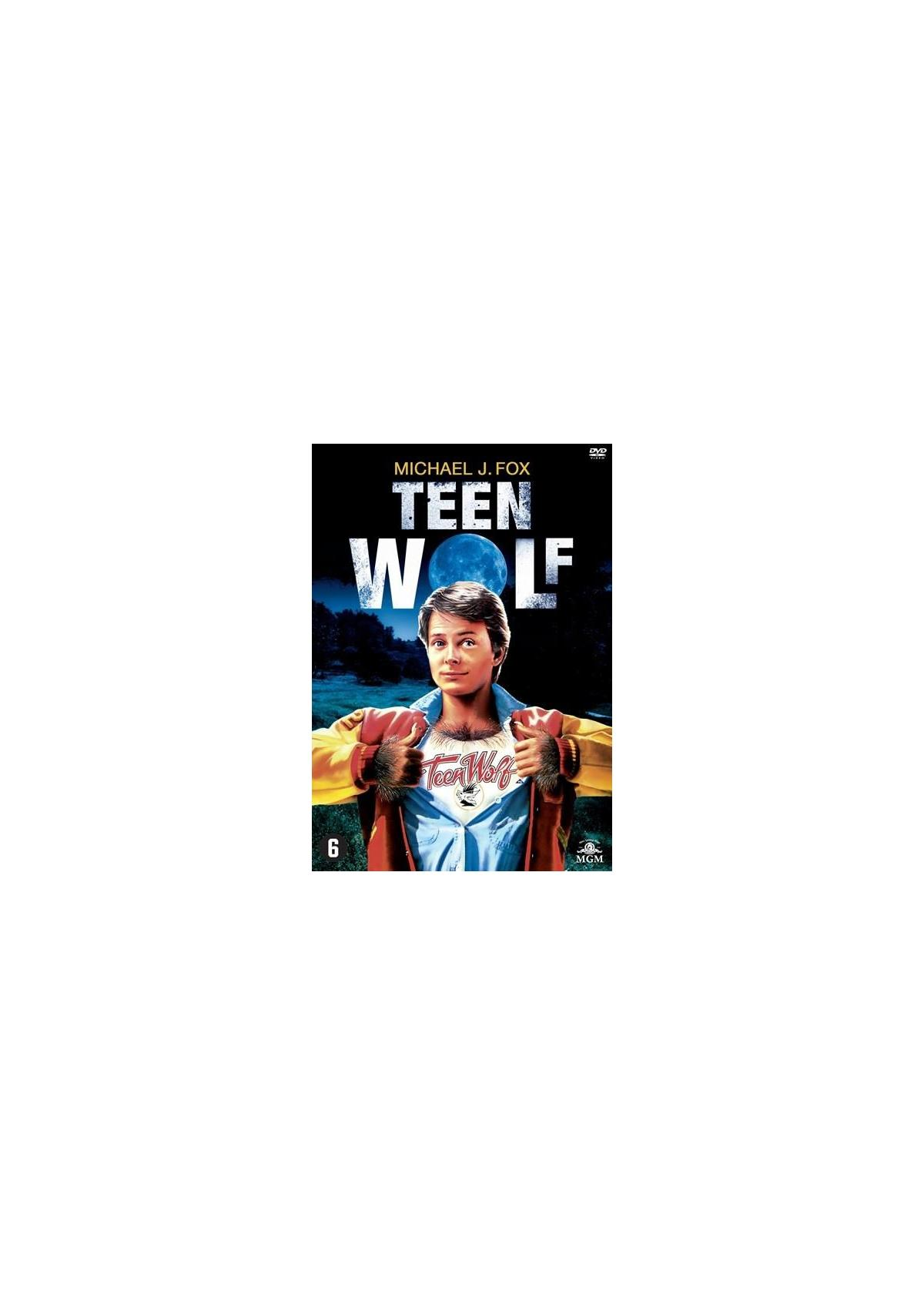 DVD-hoes van 'Teen Wolf' met Michael J. Fox en weerwolf-transformatie.
