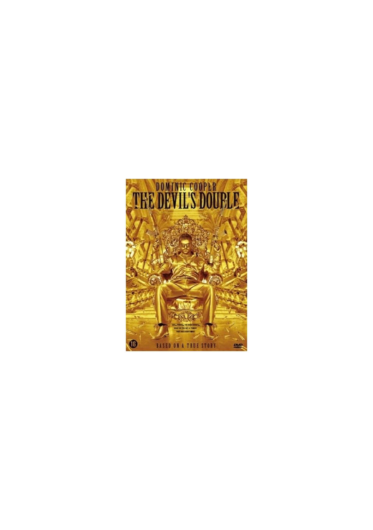 Filmoverzicht: Man op troon, gouden achtergrond. Tekst: The Devil's Double.