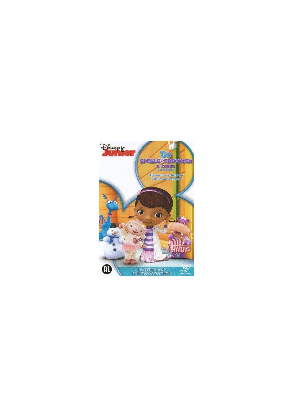 DVD-hoes, tekenfilmfiguren, titel luidt 'Doc McStuffins'.