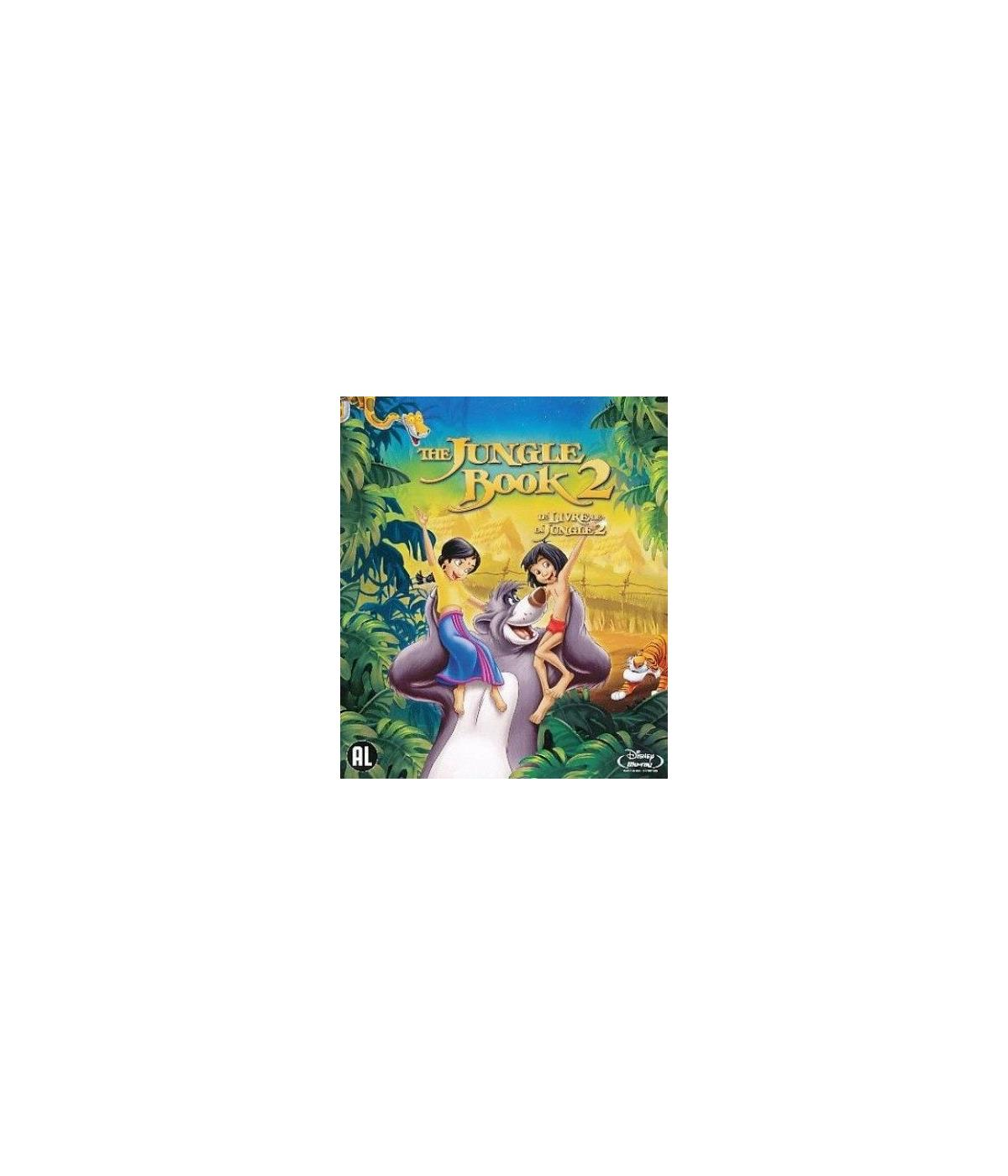 DVD-hoes voor "The Jungle Book 2", met animatiefiguren in een junglescène.