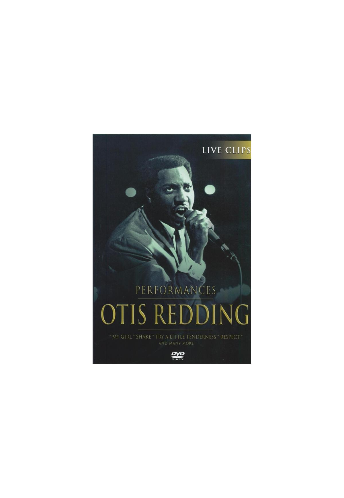 Otis Redding sur une couverture de DVD, en photo noir et blanc, chantant dans un micro.
