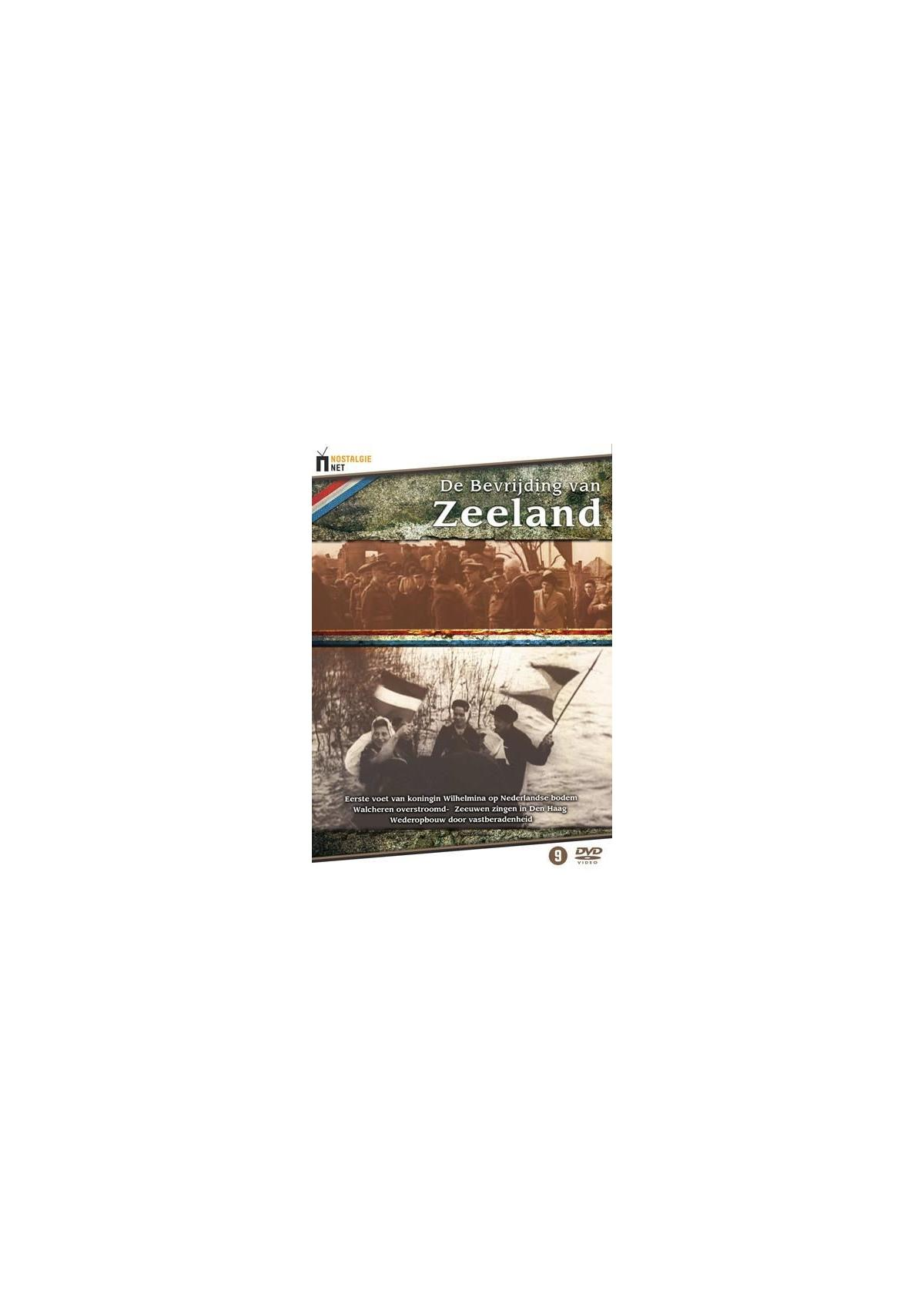 Couverture DVD : Photo en noir et blanc de personnes dans un bateau. Titre : De Bevrijding van Zeeland.