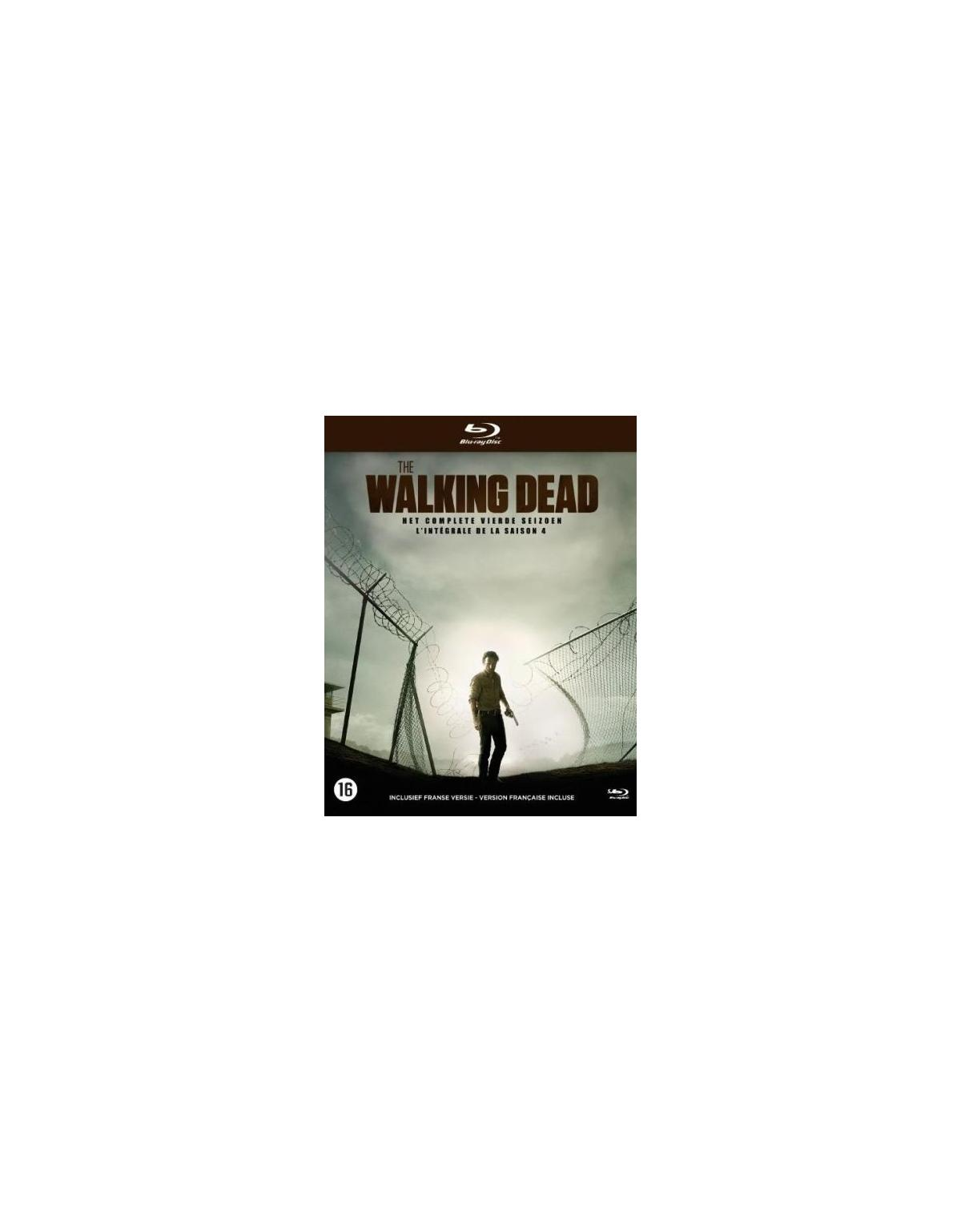 Filmposter: een man die langs een hek van gaas loopt. Titel: The Walking Dead.