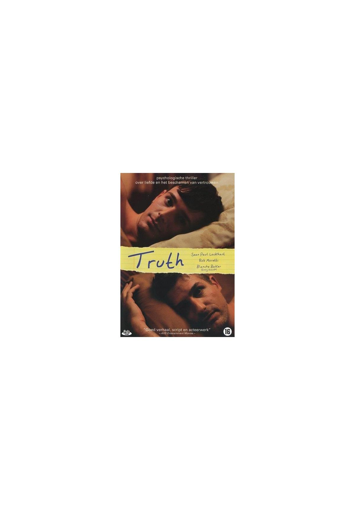 Filmposter voor 'Truth'. Man ligt, tweede afbeelding van een man.