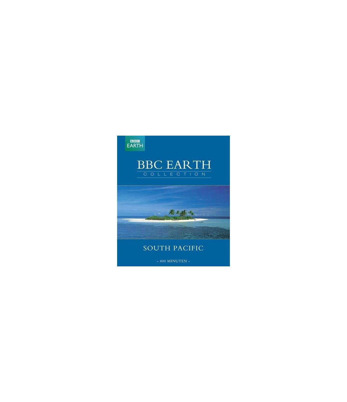 Couverture DVD: Île avec des arbres dans la mer. Titre: South Pacific.