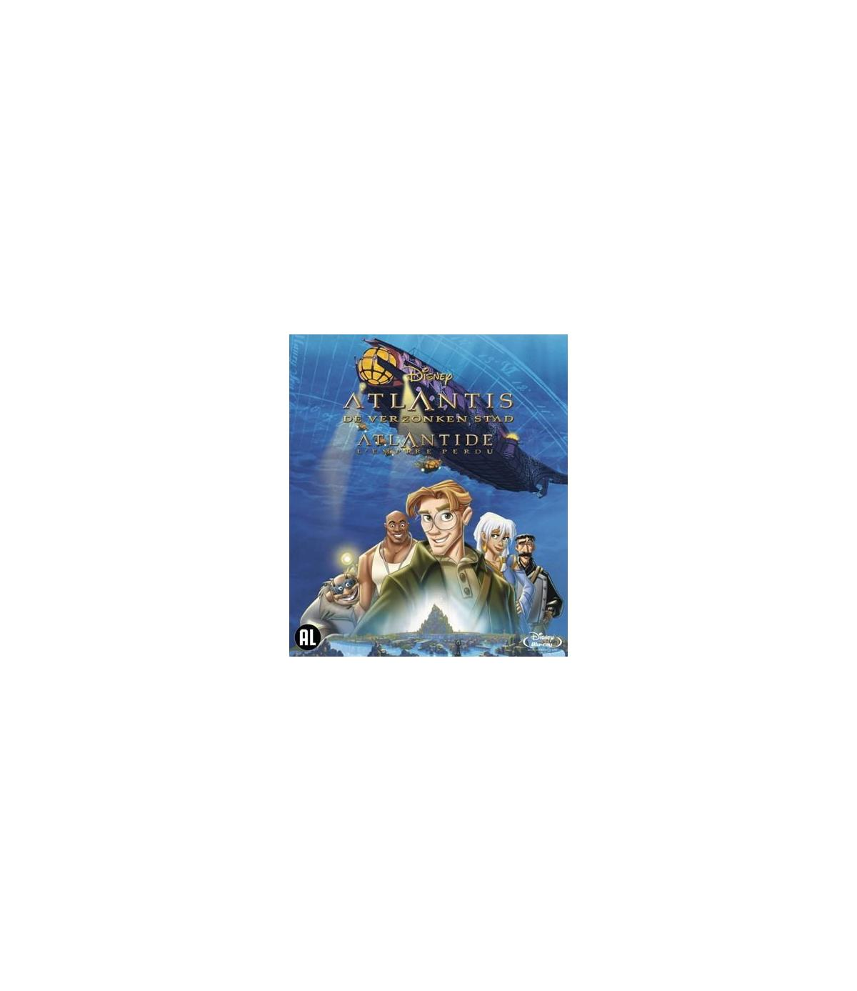 Affiche du film 'Atlantis'. Comprend plusieurs personnages et un dirigeable.