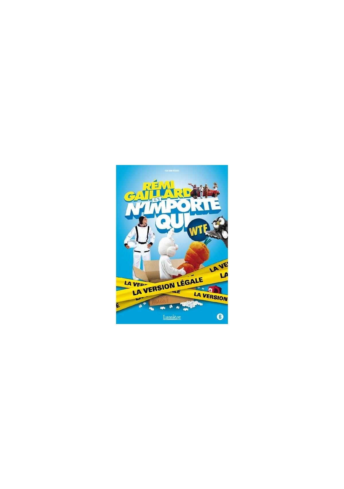 Couverture DVD : Dessin animé avec un homme et un lapin. Titre : Rémi Gaillard est n'importe qui.