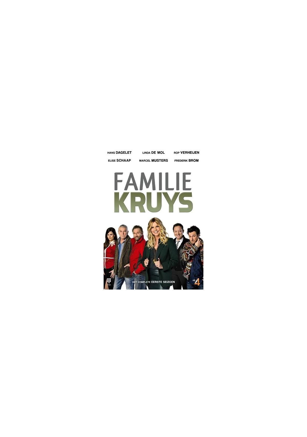 DVD-cover: een groep mensen. Titel: "Familie Kruys". Namen van de acteurs bovenaan.
