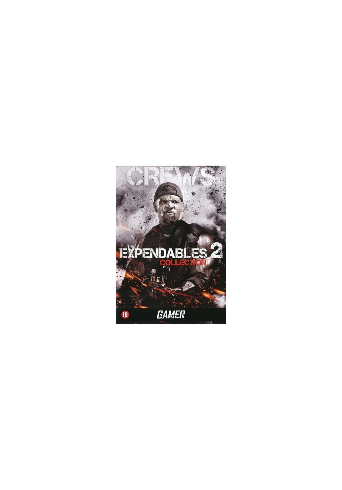 Filmposter: The Expendables 2. Een man met een geweer staat in het midden.