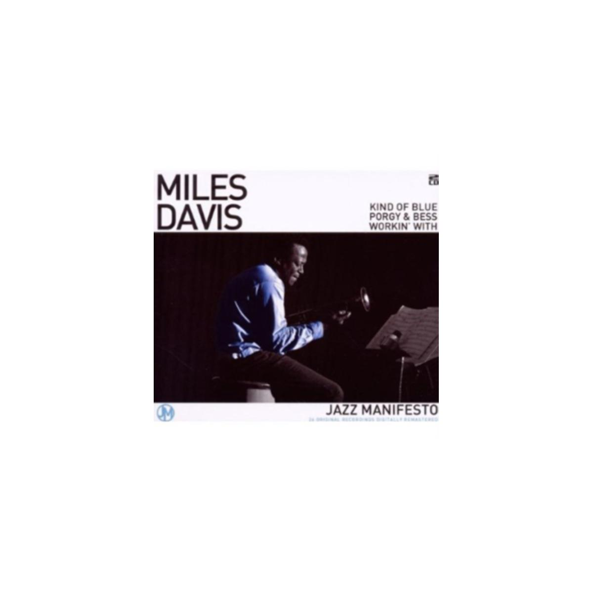 Albumhoes. Miles Davis speelt trompet met tekst.
