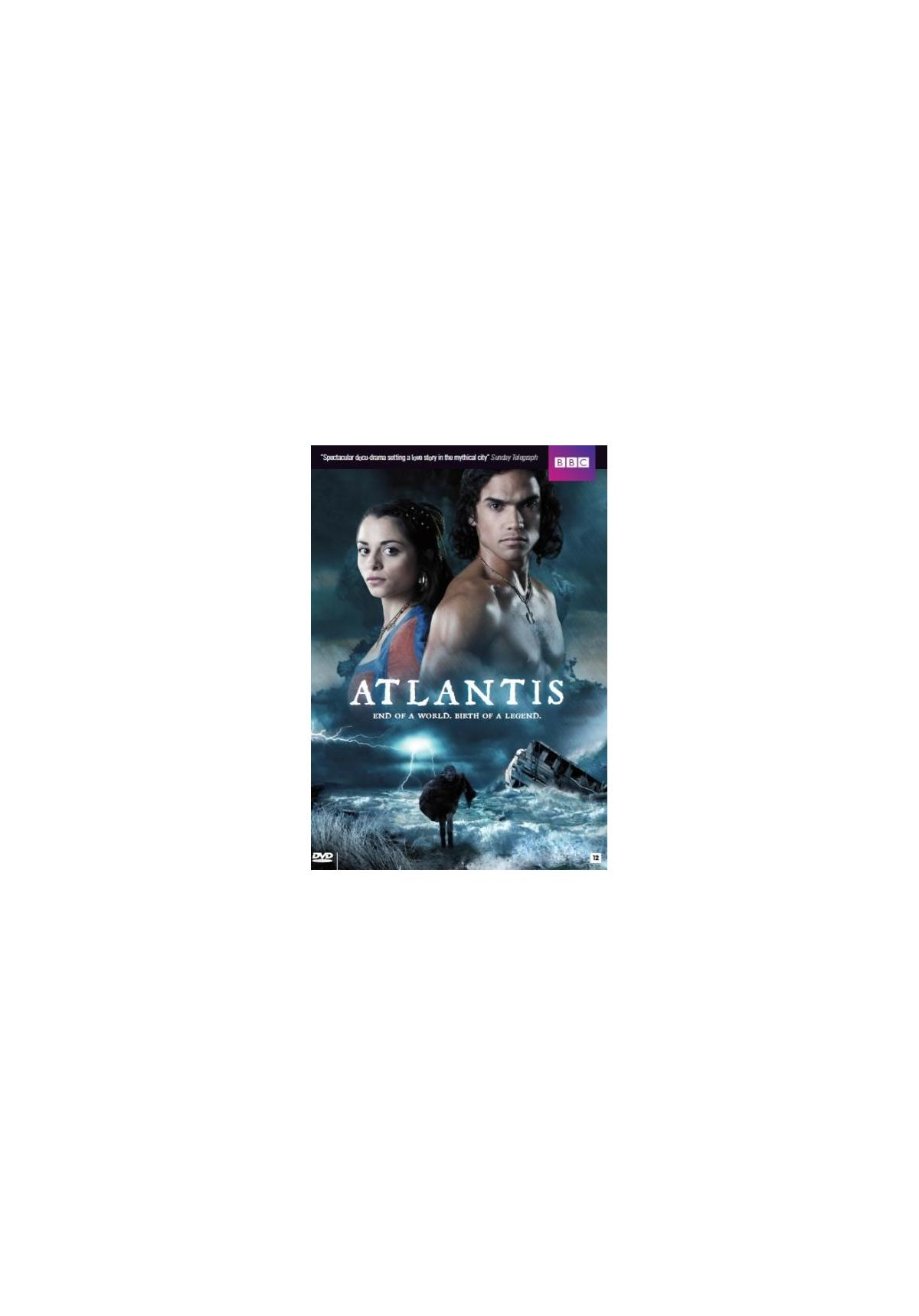 Filmposter: Koppel kijkt naar een stad, titel 'Atlantis'.