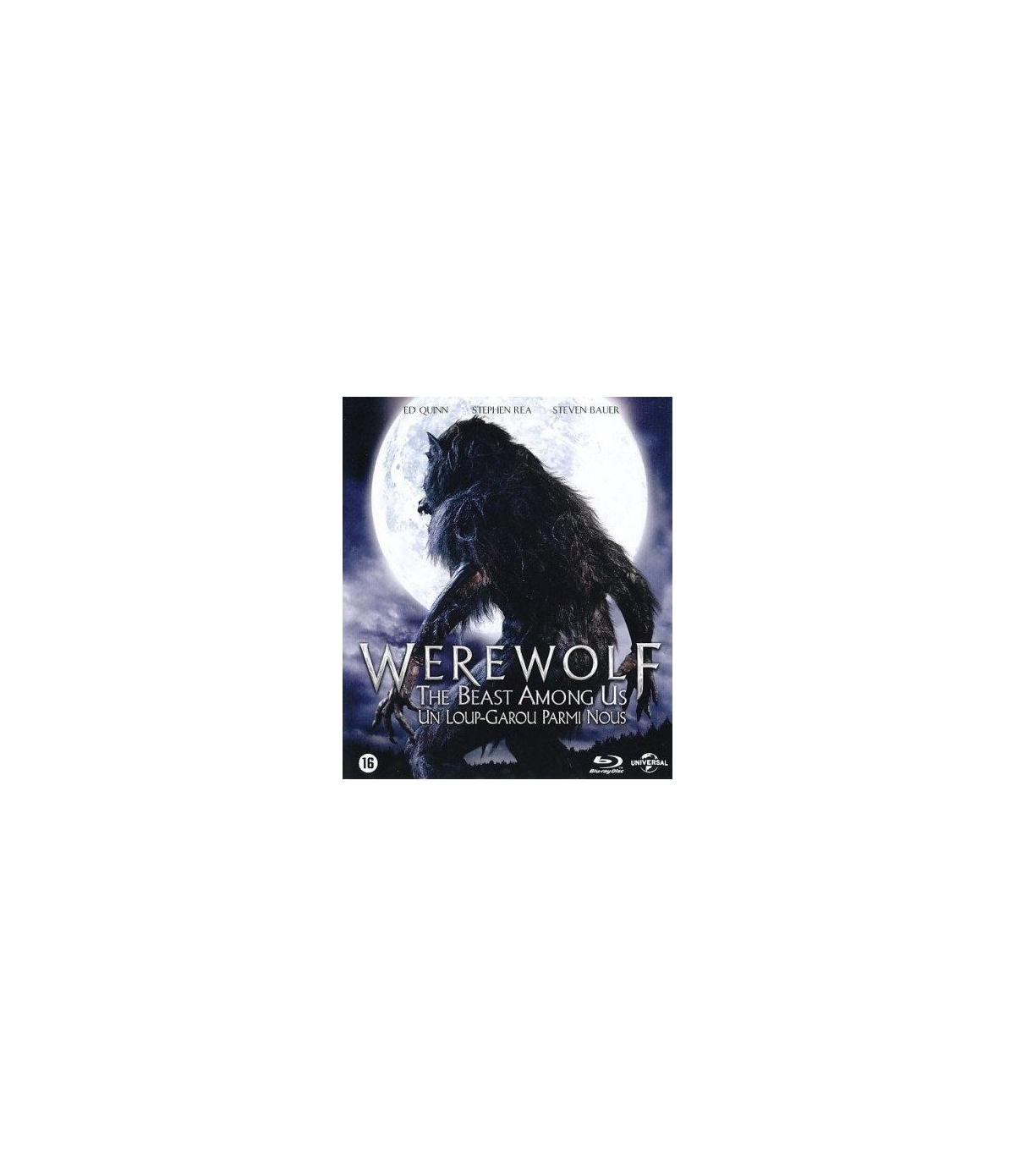 Affiche du film Loup-Garou : La Bête parmi nous. Présente un loup-garou devant la pleine lune.