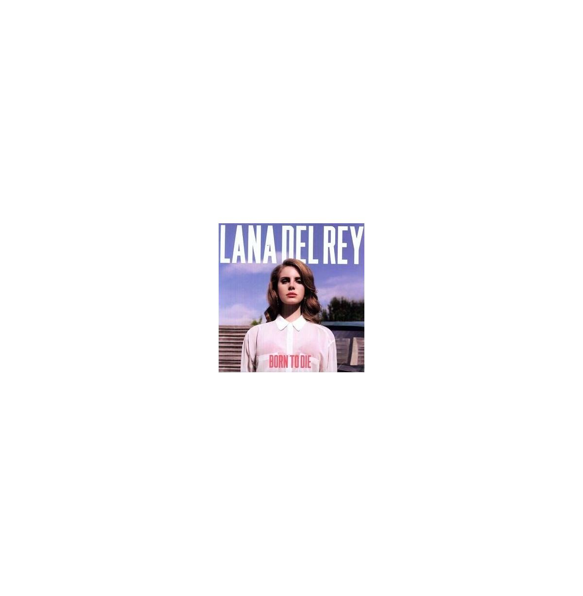 Copertina dell'album di Lana Del Rey, con il suo volto e il titolo Born to Die.