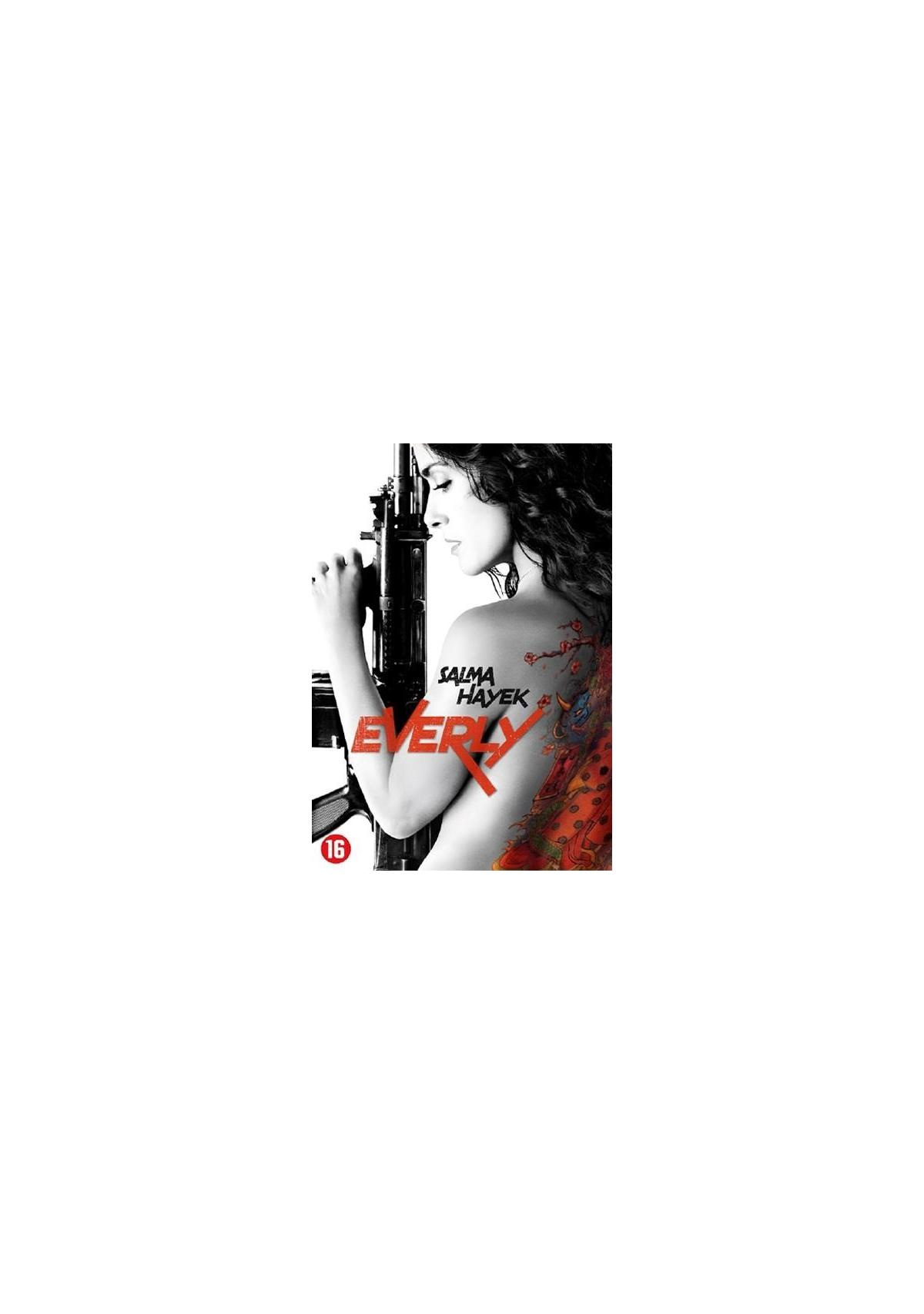 Couverture de film avec une femme, Salma Hayek, tenant un fusil. Texte : 'Every'.