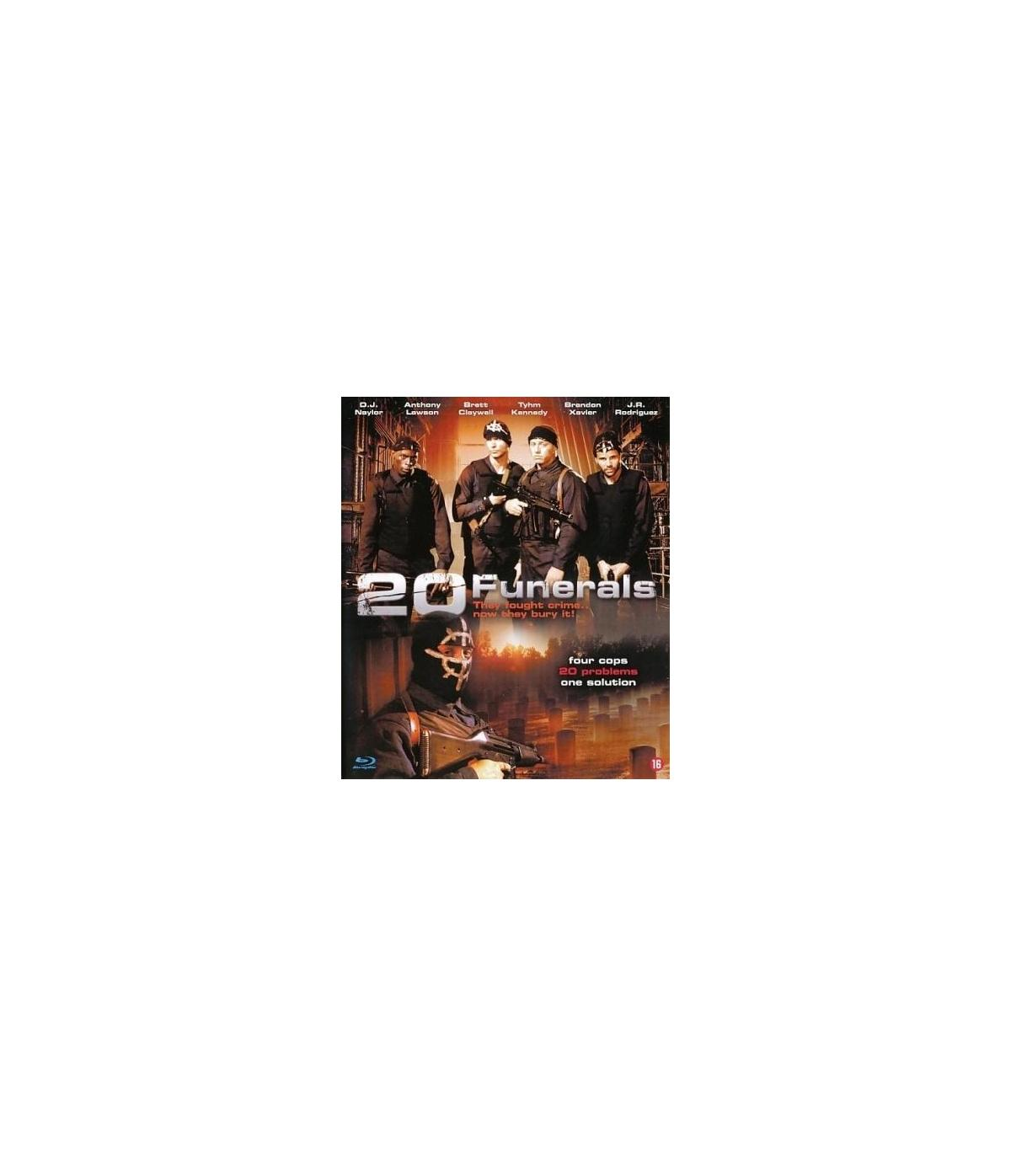Couverture de DVD : Quatre hommes vêtus de sombre. Titre : 20 Funérailles.