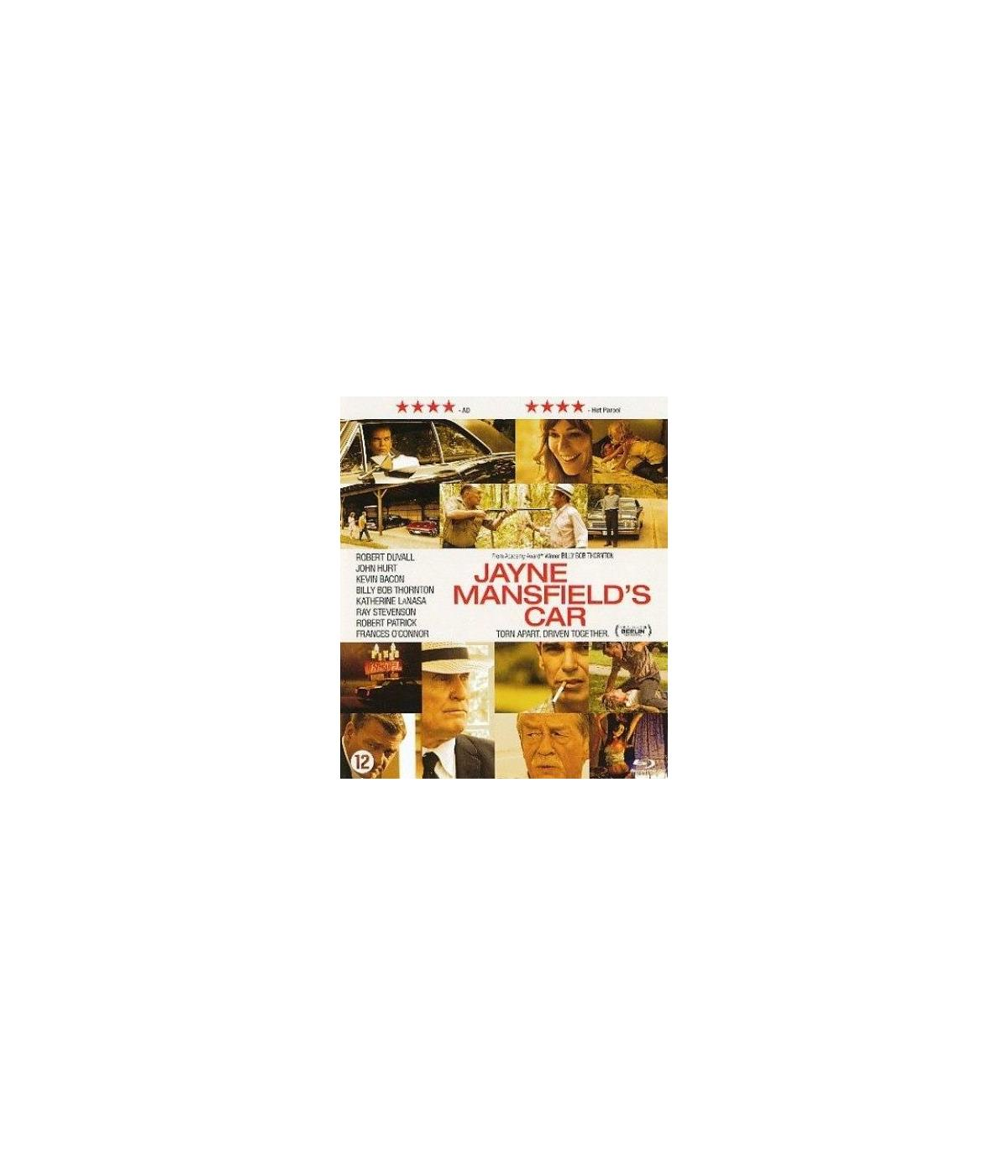Pochette DVD de Jayne Mansfield's Car. Plusieurs images d'acteurs. Texte sur le côté.