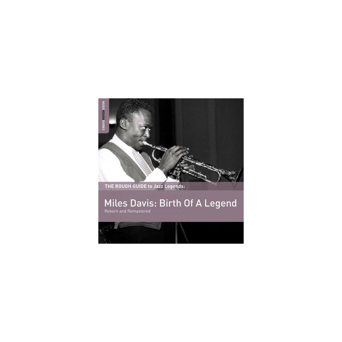 Albumcover, Miles Davis speelt trompet. Titel: Miles Davis: Birth Of A Legend.
