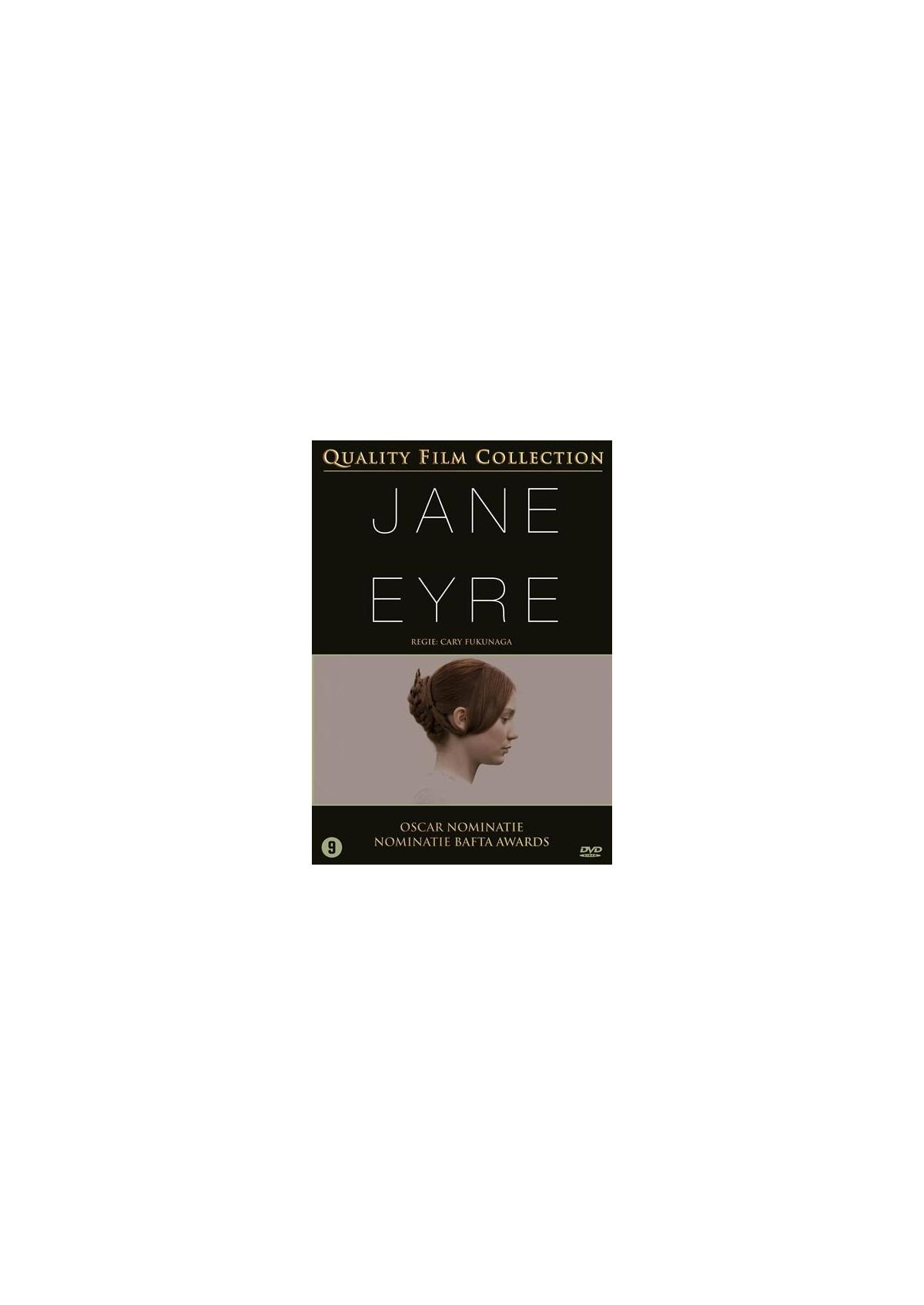 Couverture DVD. Film Jane Eyre, avec le profil d'une femme. Titre 'Jane Eyre'.